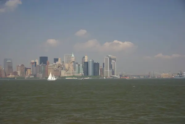 Manhattan Uitzicht Een Zonnige Dag Zomer — Stockfoto