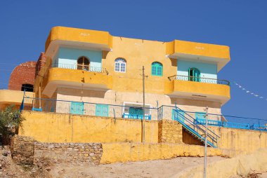 Bir Nubian evi, Mısır, Aswan bölgesi, Mısır