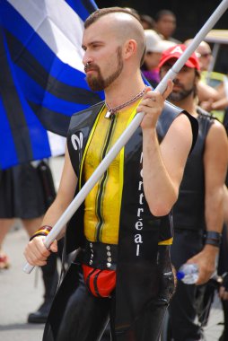 Montreal - 13 Ağustos 2011, Montreal Onur Kutlamaları Toplum Günü katılımcıları, Montreal, Quebec, Kanada. Bu etkinliğin içermesi, eğitmesi ve eğlendirmesi...