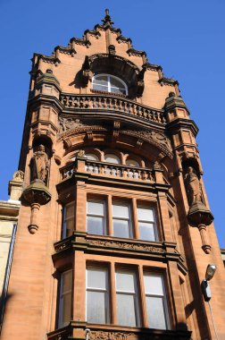 Tipik İskoç binaları detayları, Glasgow, İskoçya, İngiltere