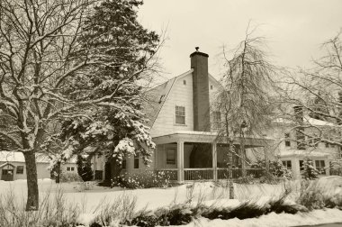 Sutton, Quebec 'teki eski bir ev.