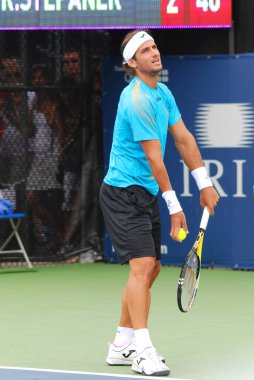 Montreal Rogers Kupası antrenman kortunda Feliciano Lopez 7 Ağustos 2011 'de Montreal, Kanada' da. İspanyol profesyonel erkek tenis oyuncusu. Toledo 'da doğmuş..