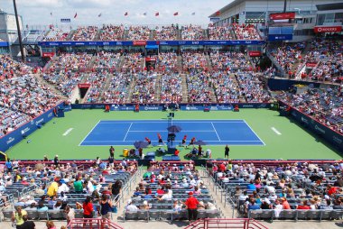 MONTREAL - AUGust 07: Uniprix Stadyumu (Fransızca: Stade Uniprix) Kanada Masters turnuvasının Montreal, Quebec 'teki ana tenis sahasıdır.
