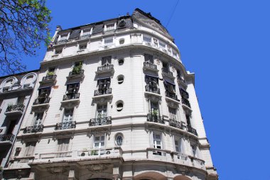 19. yüzyılda Buenos Aires şehir merkezindeki ünlü ve güzel Avrupa tarihi binası, Arjantin, Güney Amerika