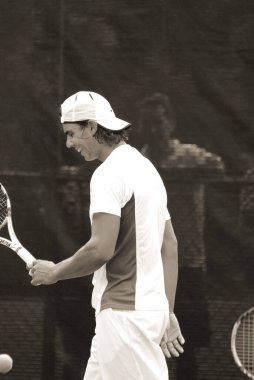 Montreal - 5 Ağustos 2011 'de Montreal, Kanada' da Raphael Nadal antrenman sahasında. Rafael 