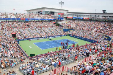 MONTREAL - AUGust 07: Uniprix Stadyumu (Fransızca: Stade Uniprix) Kanada Masters turnuvasının Montreal, Quebec 'teki ana tenis sahasıdır.