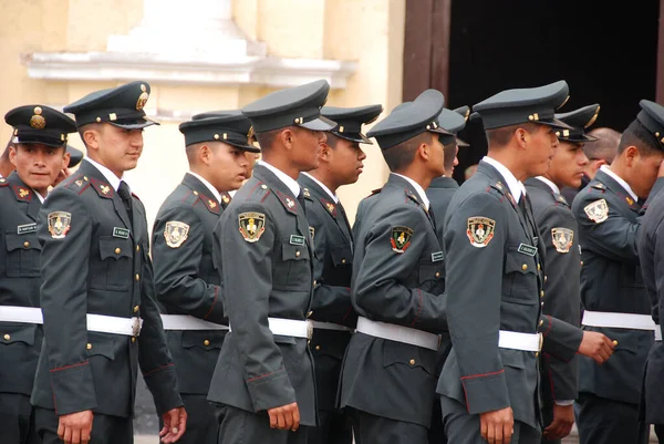 Lima Peru 2009 Grupa Kadetów Policji Peruwiańska Policja Narodowa Siły — Zdjęcie stockowe