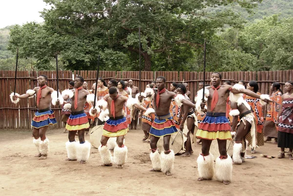 Manzini Swaziland 11月25日 未確認の若い男性は 11月25日にスワジのショーのプレゼンテーション中に 伝統的な服やダンスを着て スワジランド マンジニ — ストック写真