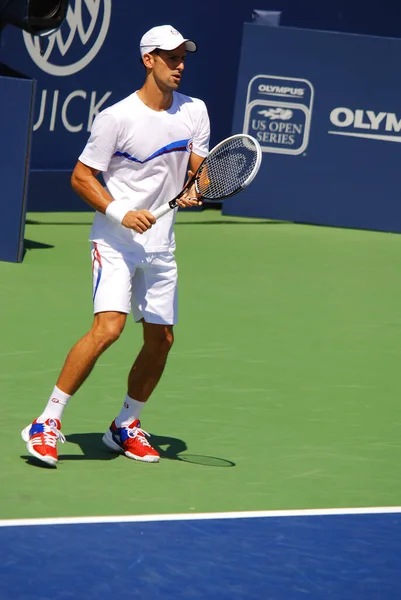 Montreal Agosto Novack Djokovic Sul Campo Allenamento Della Montreal Rogers — Foto Stock