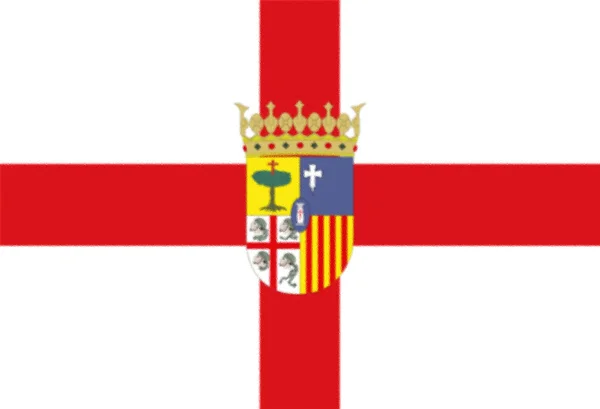 Flagge Von Zaragoza Spanien — Stockfoto