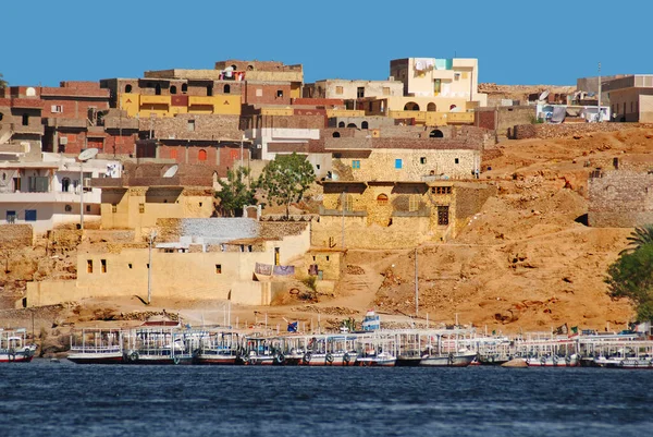 Casa Núbia Uma Pequena Aldeia Egito Região Aswan — Fotografia de Stock