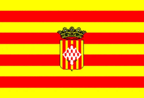 Vlag Van Girona Spanje — Stockfoto