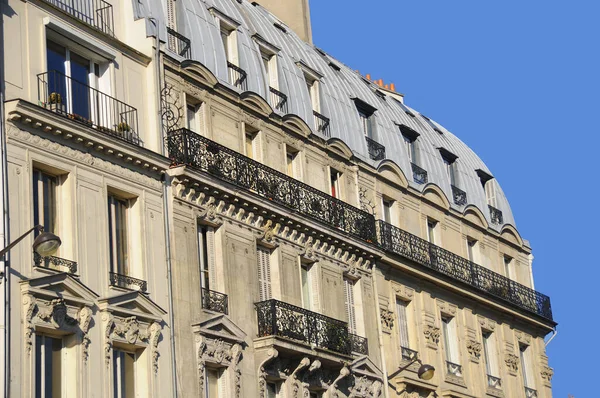 Detaljer Parisiske Typiske Bygninger Paris Frankrike – stockfoto