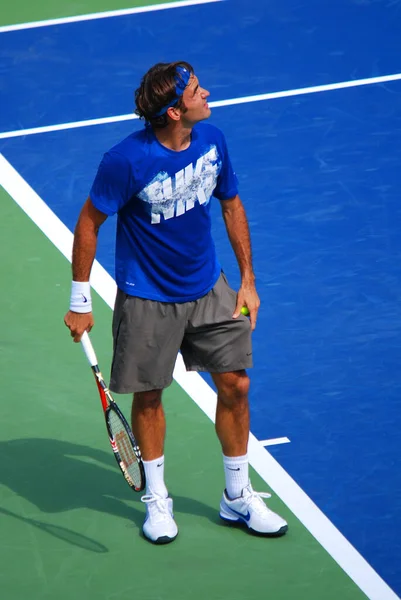 Montreal Srpna 2011 Montrealu Kanada Roger Federer Dvoře Montreal Rogers — Stock fotografie