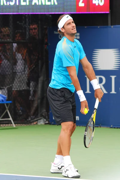 Montreal Srpna 2011 Montrealu Kanada Feliciano Lopez Tréninkovém Kurtu Montreal — Stock fotografie