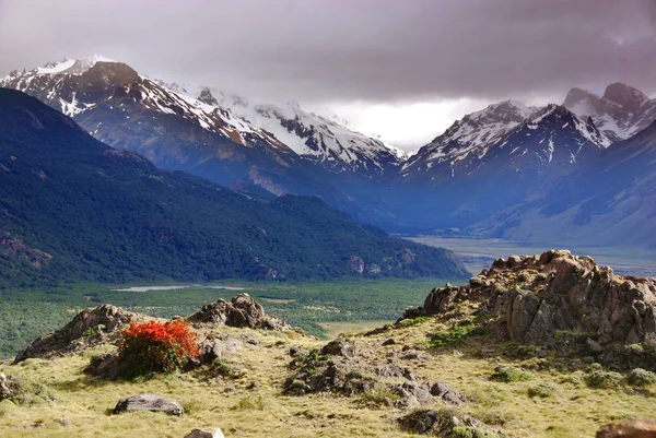 Chaltn 산타크루스 마을로 산타기로 Cerro Torre Cerro Fitz Roy 기슭의 — 스톡 사진