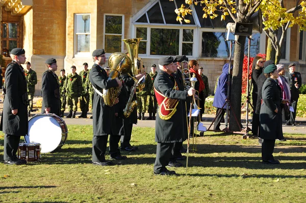 Montreal Kanada November Kanadische Soldaten Uniform Anlässlich Des Gedenktages November — Stockfoto