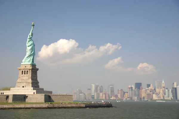 Νεα Υορκη Ηπα Οκτωβρίου Άγαλμα Της Ελευθερίας Στη Νέα Υόρκη — Φωτογραφία Αρχείου