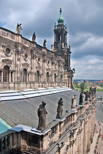 Edifícios Dresden Capital Estado Livre Saxônia Alemanha Situa Num Vale — Fotografia de Stock