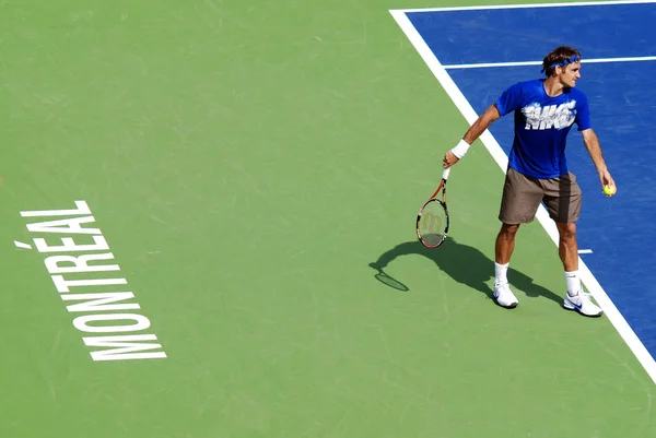 2011 Montreal Augus7 Roger Federer Court Montreal Rogers Cup August — 스톡 사진