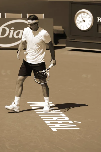 Montréal Août Raphael Nadal Sur Terrain Entraînement Coupe Rogers Montréal — Photo