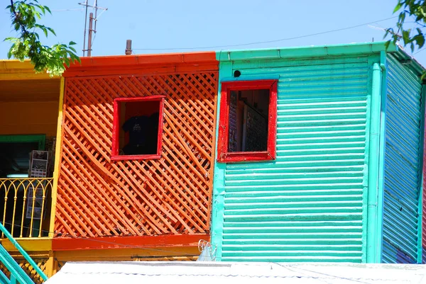 Maison Colorée Quartier Boca Barrio Capitale Argentine Buenos Aires Conserve — Photo