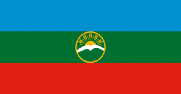 Karachay Cherkessia国旗 俄罗斯 — 图库照片