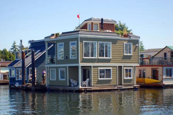 Floating Home Dorpswoningen Visserswerf Binnenhaven Victoria British Columbia Canada — Stockfoto