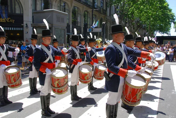 Buenos Areas Argentine Noviembre Desfile Jóvenes Identificados Disfrazados Soldado Para —  Fotos de Stock