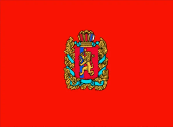 Flag Krasnoyarsk Kray Russia — Stock Photo, Image