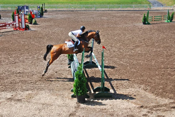 Bromont Canada Luglio Cavaliere Sconosciuto Cavallo Durante 2011 Bromont Internazionale — Foto Stock