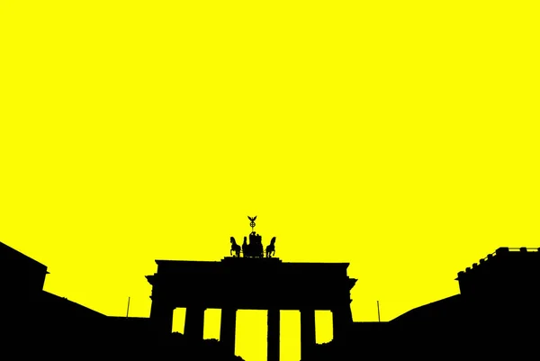 Brama Brandenburska Neoklasycystyczny Pomnik Berlinie Żółty Ton Obrazu — Zdjęcie stockowe