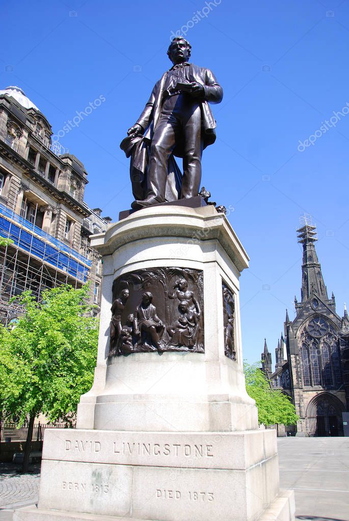 Statue of David Livingstone in Glasgow Scotland UK