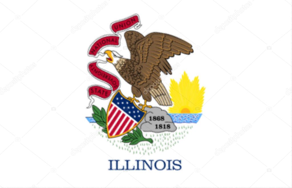 Flag of Illinois state, USA