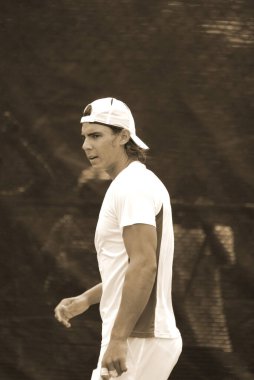 Montreal - 5 Ağustos 2011 'de Montreal, Kanada' da Raphael Nadal antrenman sahasında. Rafael 