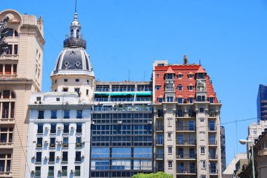 19. yüzyılda Buenos Aires şehir merkezindeki ünlü ve güzel Avrupa tarihi binası, Arjantin, Güney Amerika