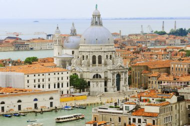 Venedik, İtalya şehir manzarası - Campanile di San Marco manzaralı. UNESCO Dünya Mirası Alanı.