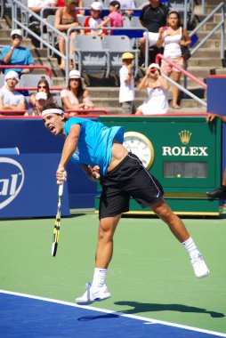 Montreal - 5 Ağustos 2011 'de Montreal, Kanada' da Raphael Nadal antrenman sahasında. Rafael 