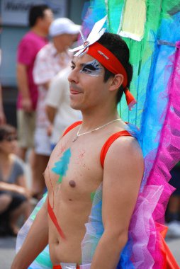 Montreal - 13 Ağustos 2011, Montral, Quebec, Kanada, Montreal Onur Kutlamaları Toplum Günü 'ne katılanlar. Bu etkinliğin içermesi, eğitmesi ve eğlendirmesi... 