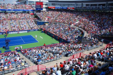 MONTREAL - AUGUST 07: Uniprix Stadium (French: Stade Uniprix) is the main tennis court at the Canada Masters tournament in Montreal, Quebec on 07 August 2011, Montreal, Canada  clipart