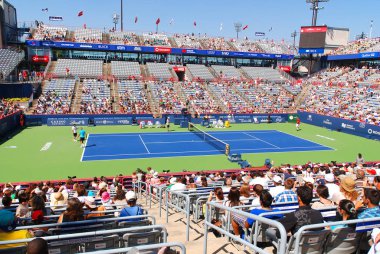 MONTREAL - AUGust 07: Uniprix Stadyumu (Fransızca: Stade Uniprix) Kanada Masters turnuvasının Montreal, Quebec 'teki ana tenis sahasıdır.