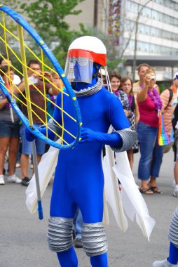 Montreal - 13 Ağustos 2011, Montral, Quebec, Kanada, Montreal Onur Kutlamaları Toplum Günü 'ne katılanlar. Bu etkinliğin içermesi, eğitmesi ve eğlendirmesi... 