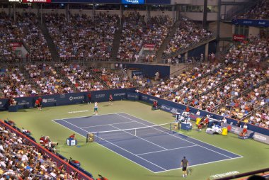 MONTREAL - AUGust 07: Uniprix Stadyumu (Fransızca: Stade Uniprix) Kanada Masters turnuvasının Montreal, Quebec 'teki ana tenis sahasıdır.
