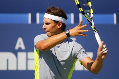 Montreal - 5 Ağustos 2011 'de Montreal, Kanada' da Raphael Nadal antrenman sahasında. Rafael 