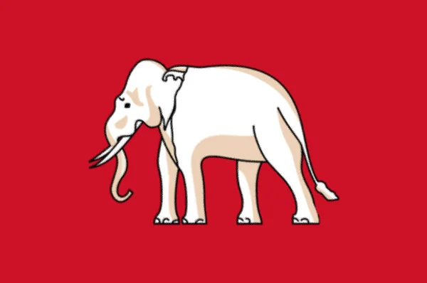 Flaga Białego Słonia Tajska Flaga Narodowa 1855 1916 Grudnia — Zdjęcie stockowe