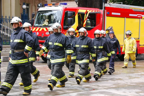 Puntas Arenas Patagonia Chile November Feuerwehrleute Bereiten Sich Auf Den — Stockfoto