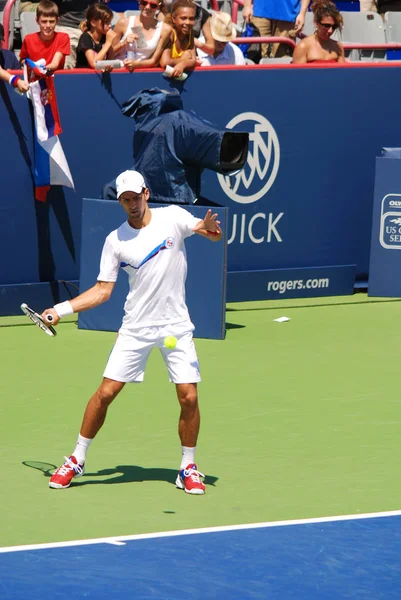 Montreal Αυγουστου Νόβακ Τζόκοβιτς Στο Γήπεδο Του Montreal Rogers Cup — Φωτογραφία Αρχείου