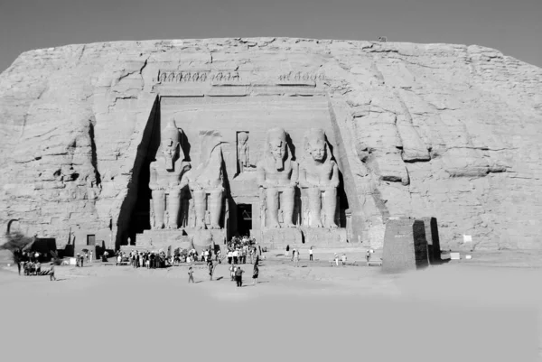 Храмы Абу Симбел Относятся Двум Массивным Скальным Храмам Расположенным Юге — стоковое фото