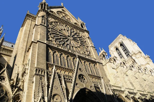Részletek Híres Notre Dame Paris Franciaország — Stock Fotó