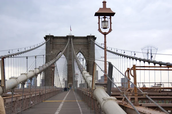 New York Maj Most Brooklyński Jest Mostem Nowym Jorku Jest — Zdjęcie stockowe